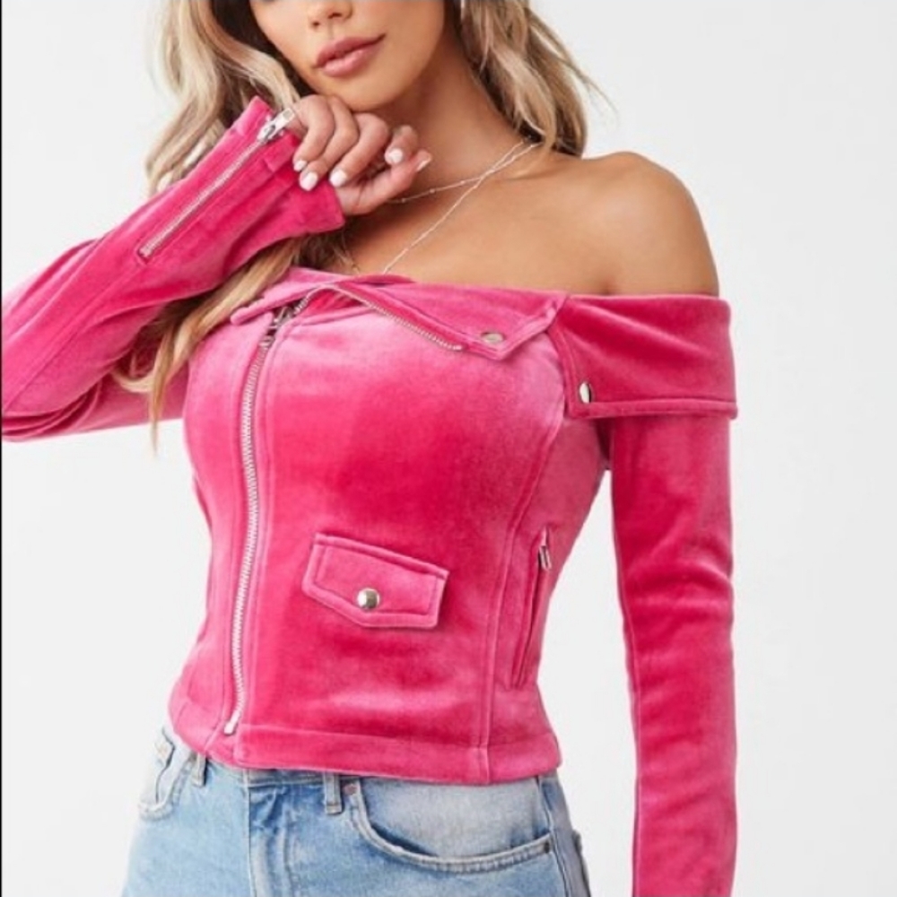 NWT VELVET MOTO JACKET